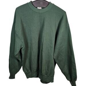 Vintage Jerzees Russell Sweatshirt Men's XL Made USA Blank Green Crewneck EUC